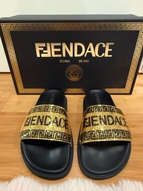 Fendi x Versace Fendace Metal Pool Slides